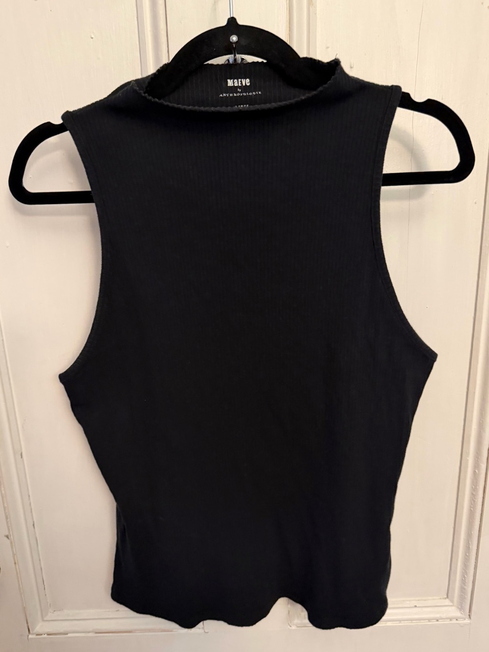 Maeve (Anthropologie) Alicia Mock Neck Ribbed Top Size Large